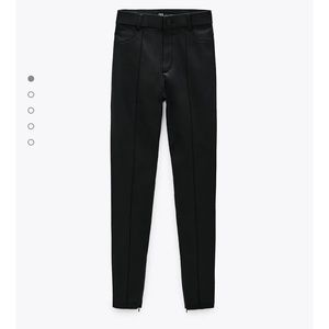 Zara Leather Coated High Waisted Leggings/Pants